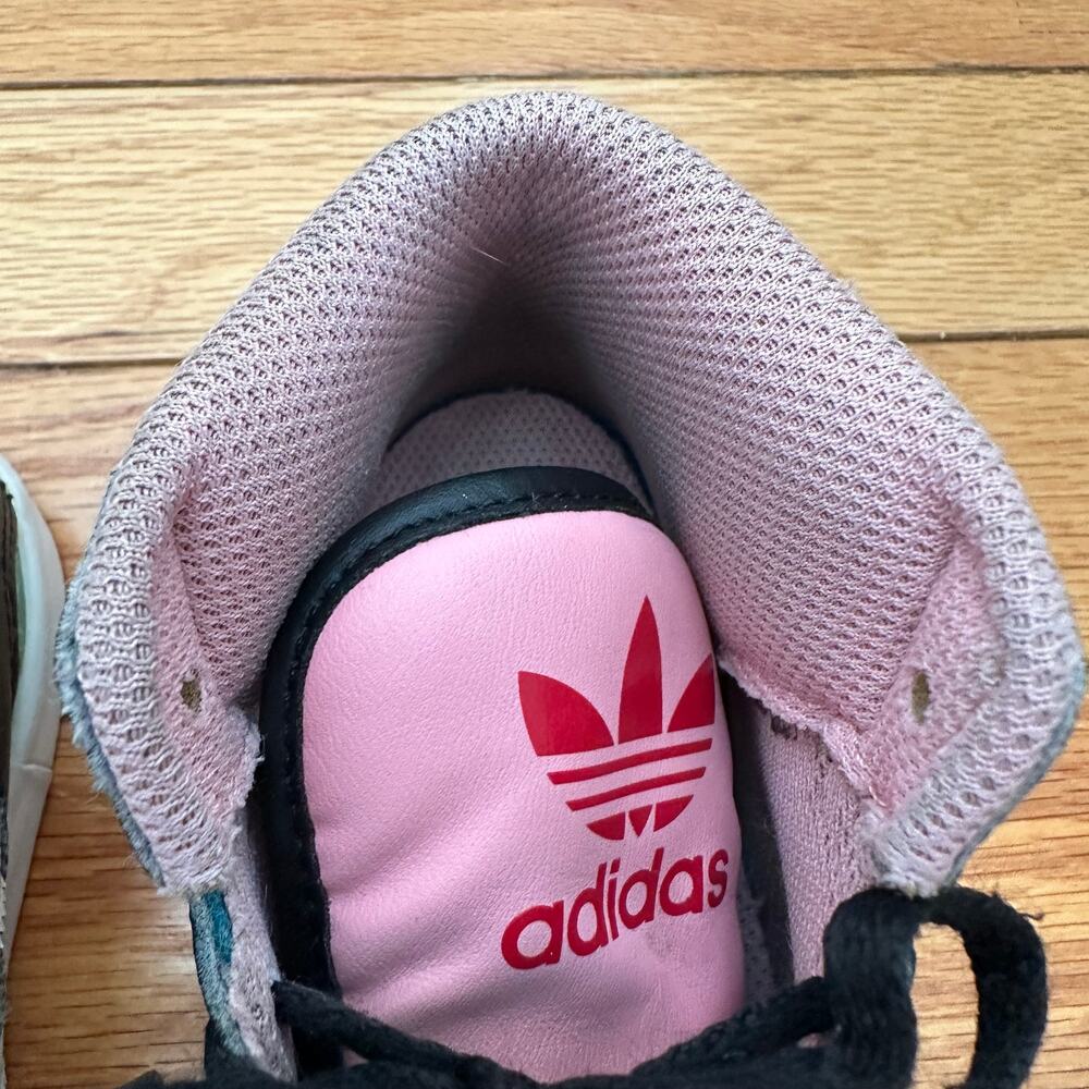 adidas Originals Vintage Inspired Hardcourt Hi Girls Toddler Leather Sneakers 9K - Picture 13 of 16